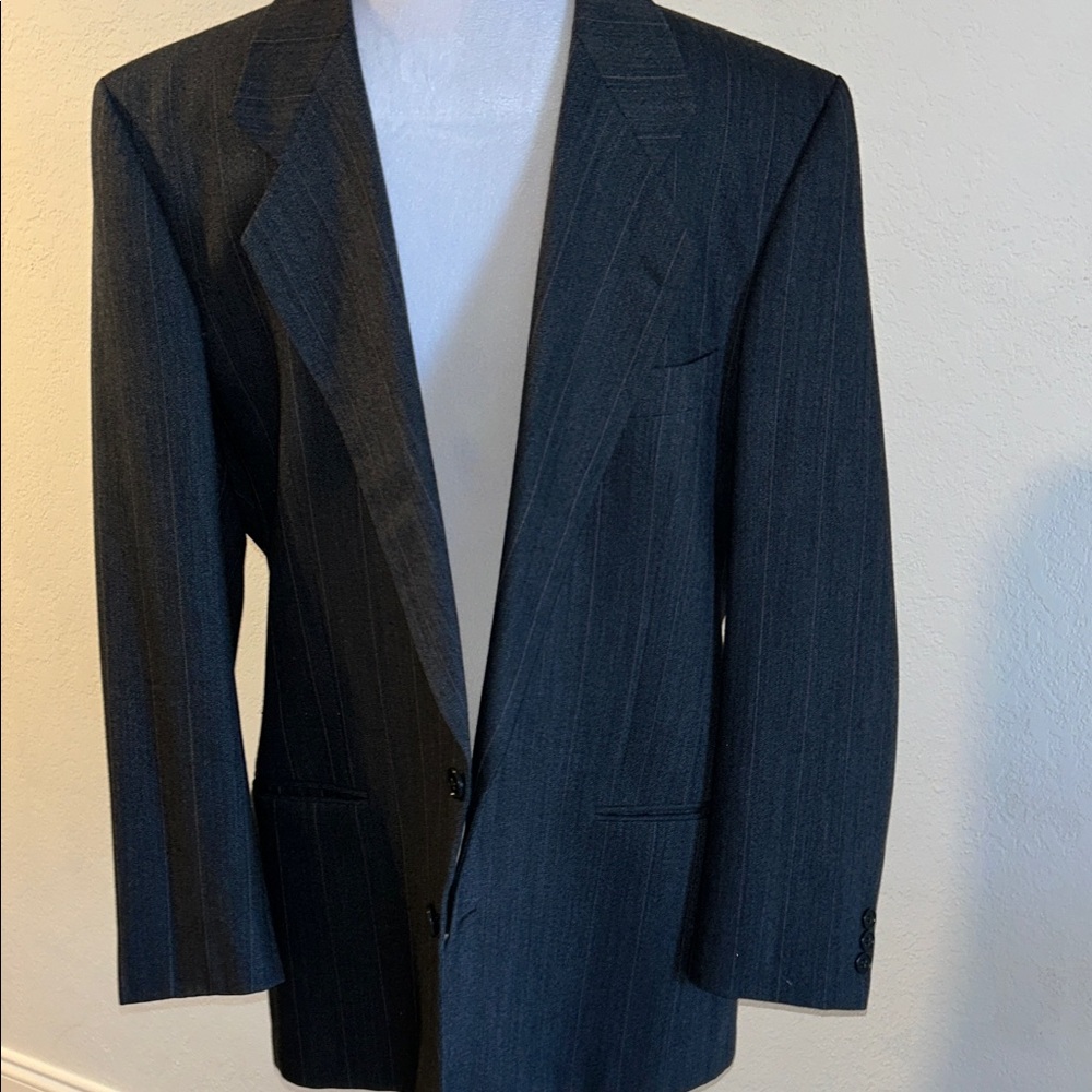 Mani by Giorgio Armani, pure virgin wool, Classic gray Pinstripe Blazer